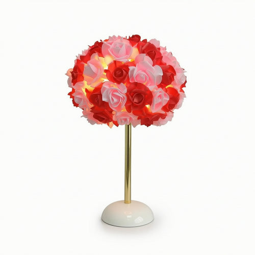 Decorative Rose Flower Table Lamp Warm Flower Table Lamp Romantic Floral Nightstand Light Ambient for Bedroom, Reading Corner