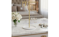 Necklace Holder with Tray Modern Minimalist Design Countertop Jewelry Organizer 2-Tier Crossbar Jewelry Stand Space-Saving