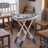 Distressed Folding Table Space-Saving Folding Side Table Foldable for Entryway