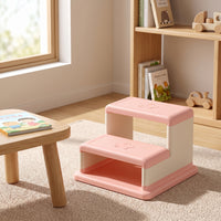 Two-Tier Step Stool Non-Slip Children's Step Stool Sturdy for Young Children, Children, Washroom, Toilet Training, Kitchen