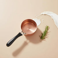 Single Handle Copper Pot Easy to Clean Small Copper Cooking Pot Anti-Scald Milk Pan for Induction Cooktop