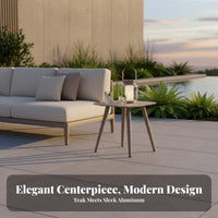 Weather-Resistant Round Pedestal Table Lightweight Household Furniture Minimalist Design Modern Aesthetic for Apartment Dwellers, Homeowners, Balcony, Garden, waterfront, Small Spaces