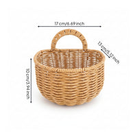 Woven Wall Basket Open-Top Home Storage Loop Handle for Bathroom