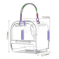 Portable Bird Cage with Cover, Transparent Panels for Parrot Travel, Outdoor Bird Carrier with Perch, Small Size Handheld Animal Travel Bag