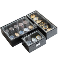 Carbon Fiber Watch Storage Box with Dust Protection, Multiple Slots