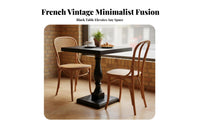 Black Square Table French and Design Square Coffee Table Vintage Design Professional-Grade Grade for Restaurant Owners, Cafe