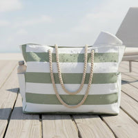 Waterproof Large Beach Bag Lightweight Women's Beach Tote Foldable Rope Handle Carryall Easy to Clean for Families, Pool, Travel, Vacation