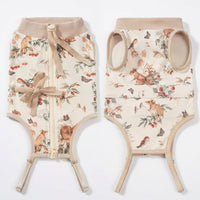 Female Cat Recovery Suit in Plant Pattern, Spay and Neuter Suit for Cats, Sleeveless Post Surgery Cat Clothes for Anti Licking Protection