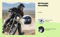Double Visor Full-Coverage Helmet, Lightweight, Matte Black