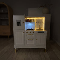 Wooden Play Kitchen Interactive Children's Kitchen Playset Sturdy for Nursery