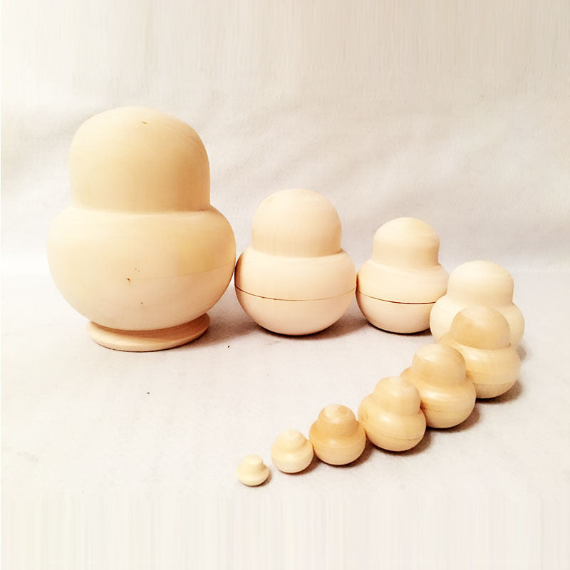 Ten-Layer Large Belly DIY Blank Russian Nesting Doll, Wooden Craft