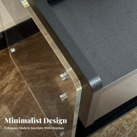 Transparent Side Cabinet Light Luxury Bedside Table Fully Assembled for Bedroom