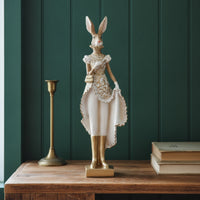Rabbit Figurine with Base Decorative Rabbit Figurine Weighty for Bookshelf