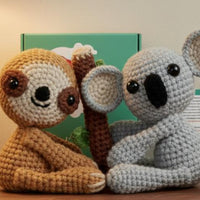 All Materials Included Sloth and Koala Crochet Kit Gift Ready Stuffed Creature DIY Craft Kit for Beginners, Crafters