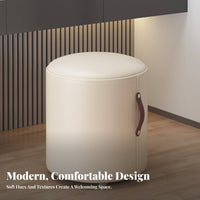 Upholstered Vanity Pouf Sturdy and long-lasting Small Stool space-saving Size for Students