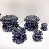 莲花底座 水晶球底批发 黑色莲花树脂底座 厂家销 树脂工艺品 展