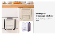 Cabinet Door Trash Bin Space-Saving Cabinet Door Waste Bin Foldable Kitchen Waste Basket Easy to Install for Bathroom, Office