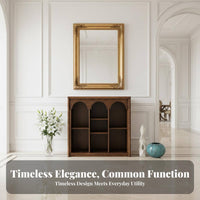 Configurable Shelving System French Vintage Aesthetic Tall Shelving Single Piece with Doors Sturdy Wood Construction Sturdy And