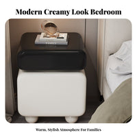Curvy 2-Drawer End Table Modern Design Nightstand Minimalist aesthetic for Renters