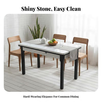 Extendable Pedestal Table Space-Saving Household Furniture Modern and Design Easy to Clean for Residents, Dining Room, Kitchen