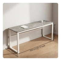 Sintered Stone Writing Desk Modern Design Stone Professional Desk Space-Saving Narrow Long Table for Students, Professionals, Bedroom, Entryway