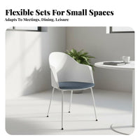 5 Pieces 4-Seater Round Kitchen Suite Space-Saving Table and Chair Set for Cafe