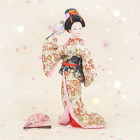 Japanese Geisha Doll Handmade Kimono Lady Figurine Gift Idea for Living Room