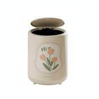 Stylish Design Uncovered Top Cylinder Bin Wide Opening Uncovered-Top Garbage Bin Sturdy Decorative Trash Can Thickened Long-Lasting Material for Children, Students, Living Room, Bedroom, Office