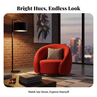 Upholstered Rotating Armchair Minimalist Design Oversized Rotating Barrel Chair Modern Aesthetic Deep Seat for Students