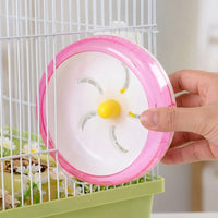 Silent Hamster Wheel, 17.5cm Hamster Wheel with Dual Bearings, Firm Crystal Running Surface for Golden Hamsters, Cage-Clip Mounting