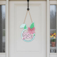 Easter Welcome Plaque Ready to Hang Wooden Easter Sign Indoor & Outdoor Use Wooden Bunny Sign for Party, Wall Decor, Porch