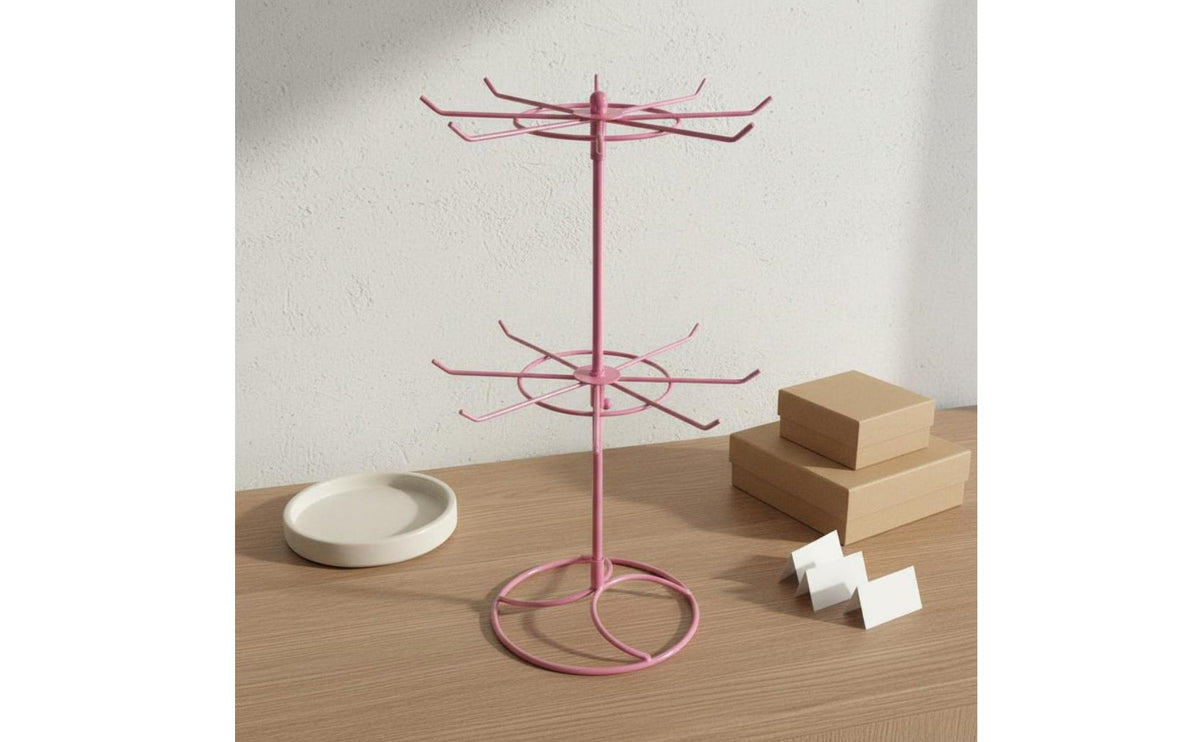 Rotating Jewelry Stand Untangled Design Revolving Jewelry Organizer Multifunctional Rotating Necklace Stand for Women, Girls, Dresser Top, Craft Show