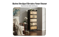 Multi-Tier Shelving unit with Cabinets Chinese appearance & pattern Etagere with Cabinet Retro artistic design Shelving unit for Book Lovers, Living Room, Study, Bedroom