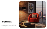 Upholstered Rotating Armchair Minimalist Design Oversized Rotating Barrel Chair Modern Aesthetic Deep Seat for Students