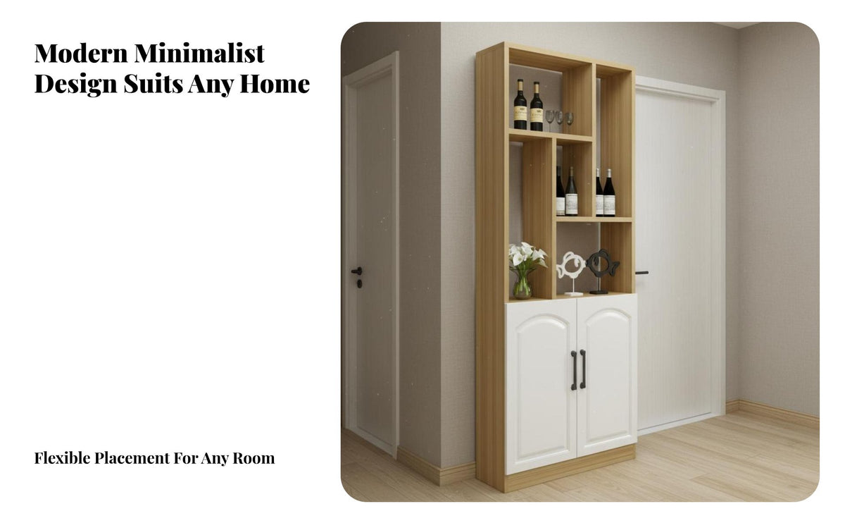 Multi-Functional Entryway Partition Cabinet Space-Saving Double-Sided Storage Cabinet Sturdy Construction Living Room Divider Shelf Strong Load-Bearing for Apartment Dwellers, Homeowners, Families, Hallway, Bedroom, Home