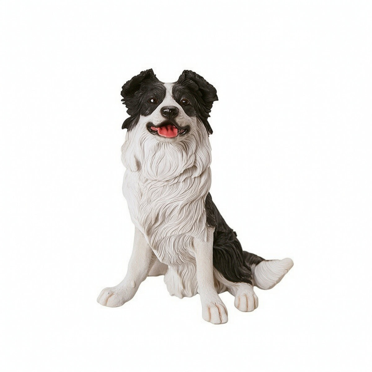 Resin Dog Sculpture Hand-Painted Dog Figurine Carved Ornament for Tabletop, Entryway