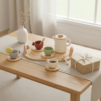 Easy Grip Handle Kids Afternoon Tea Set Unbreakable Silicone Tea Party Set Polished Polished Edges