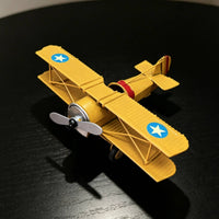 Vintage Biplane Figurine Retro Propeller Plane Model Detailed Finish