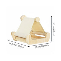 doubleUse Bird Nest Feeder Aesthetic Wooden Bird Hammock and Boredom Wooden Perch for Parrots, Small Birds, Garden