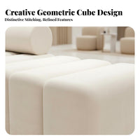 End-of-Bed Bench Multi-Functional Wavy Seat Ottoman Multipurpose Design Thick Padded padding for Homeowners, Interior Designers