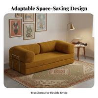Upholstered Folding Futon Foldable reshapeable Loveseat Converts to becomed Sleeper Sofa for Apartment Dwellers, Young Adults, Small areas, Living Room