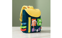 Fine Motor Learning Backpack with Buckles Educational Toddler Backpack with Buckles Problem Solving Sensory Toy Child-Centered for Toddlers, Travel, Home