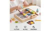 Wooden Barbecue Playset Interactive Parent-Child Play Toy Barbecue Grill Realistic Design Wooden Grill Toy for Kindergarten