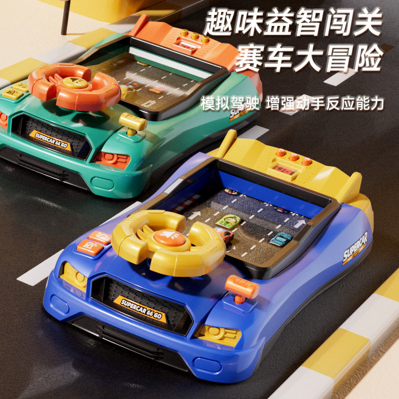 Children's Racing Adventure Desktop Puzzle Game with Steering Wheel
