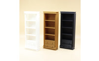 Mini Narrow Bookshelf Realistic Details 1:12 Miniature Bookcase Polished Finish