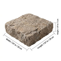 Yellow Granite Stepping Stones, 20x20cm Stone Paving Slabs for Garden Patio, Hard Wearing Outdoor Pavers Aged Step Stone for Landscaping