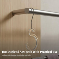 Transparent Design Acrylic S-Hook Multi-Functional Scarf Display Hanger Long-Lasting for Boutique Owners, Retailers, Wardrobe