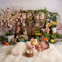 Easter Photography Backdrop Lively Colors Easter Theme Banner Fine Texture Photography Background Cloth for Photographers, Kids, Holiday Events, Home