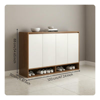 Shoe Storage Cabinet Large Capacity Shoe Organizer Entryway Cabinet Space-saving Furniture with Wood Grain Finish Suitable for Families Adults Hallway Balcony Mudroom