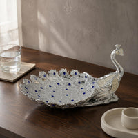 Peacock Fruit Bowl Modern Simple Table Centerpiece Feather Pattern Decorative Dish for Study
